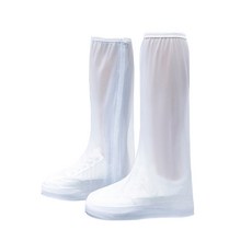 利雨 高筒防雨鞋套 PVC材質 白色 防水防滑耐磨, 單一顏色, 1雙