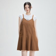 미쏘 여성용 플리츠 데님 미니 원피스