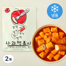 사과떡볶이 쌀떡팩 쌀떡볶이 매운맛 (냉동), 750g, 2개