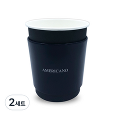 TOGO PACK 黑色隔熱杯套 + 紙杯 300ml, 2套