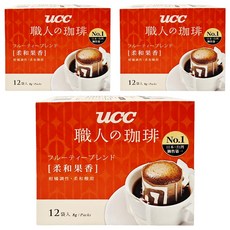 ucc 職人的珈琲 柔和果香濾掛式咖啡, 8g, 12包, 3盒