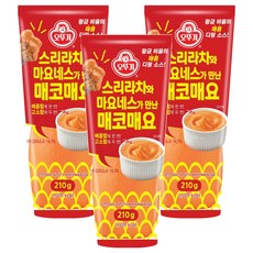 OTTOGI 不倒翁 是拉差與美乃滋的相遇 辣味美乃滋, 3個, 210g