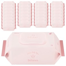 베베앙 로즈 골드 유아물티슈 캡형, 75g, 70매, 40개