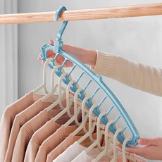 Mashatu 11孔旋轉式衣架整理架, 藍色, 5個