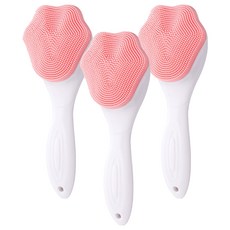 The Happy N 矽膠手動潔面按摩刷, 3個, 粉紅色