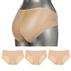 BASE ALPHA ESSENTIALS 簡約無痕內褲 3件組, 米色