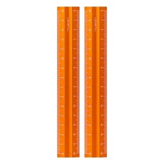 Deli Nusain 鋁製便攜式雙面刻度直尺 15cm, 橘色, 2個