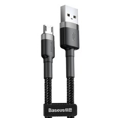 Baseus 倍思 卡福樂 Micro 雙面盲插數據線, 灰色 + 黑色, 1條, 3m