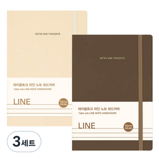 Antenna Shop Table Talk 橫線精裝筆記本 2件組, 巧克力棕 + 香草, 3套