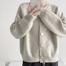 Sonio 女款大鈕扣寬鬆版針織開襟衫