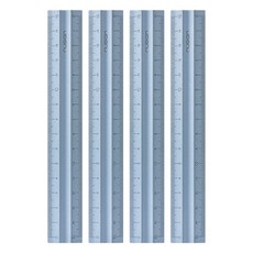 Deli Nusain 鋁製便攜式雙面刻度直尺 15cm, 藍色, 4個