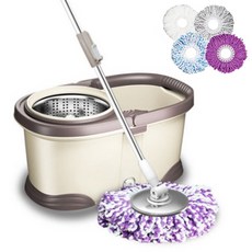 World Clean 彩虹旋轉拖把清潔器 + 拖把5入組, 1套