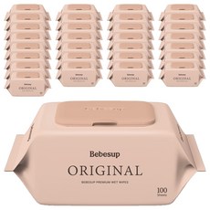 베베숲 오리지널 유아물티슈 캡형, 50g, 100매, 40개