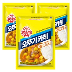 오뚜기 카레 과립형 약간매운맛, 500g, 3개