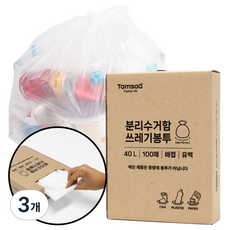 탐사 분리수거함 배접 쓰레기봉투, 40L, 300개