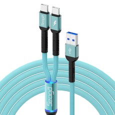 서가 메탈 C타입 2in1 멀티 고속충전 케이블, 민트, 1개, 2m