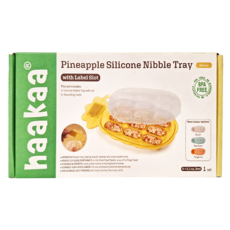 haakaa 鳳梨可記錄輔食模具，9件套，8ml，附標籤槽, 黃色, 72ml, 1個