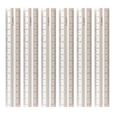 Deli Nusain 鋁製便攜式雙面刻度直尺 15cm, 銀色, 6個