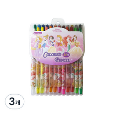 ASittHiNK 迪士尼公主彩色鉛筆, 24 種顏色, 3個