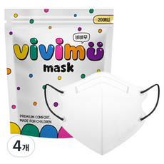 케이리얼 비비무 마스크 주니어용, White, 4개, 20개입