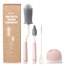 COCOSTO 矽膠奶瓶清潔刷具組, 1套, 粉紅色