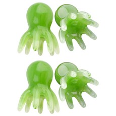 All Day頭皮刮痧頭皮筋膜章魚指壓按摩器, 綠色, 4個