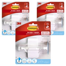3M Command 無痕 彈性夾牙刷架, 3個, 白色