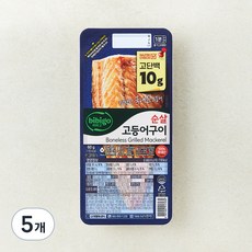비비고 고단백 순살 고등어구이, 60g, 5개