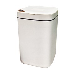 西格傢飾 L8 奶油風智能感應垃圾桶, 16L, 奶油白, 輕緩升降, 密封鎖味, 長效續航, 230 x 200 x 330mm, 1個