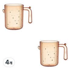 THE ZAKKA 厚實仙人掌浴室透明漱口杯, 橘色, 4個