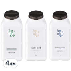 Simple Things 優質粉末小蘇打 550g + 檸檬酸 400g + 小蘇打 450g 套組, 4組