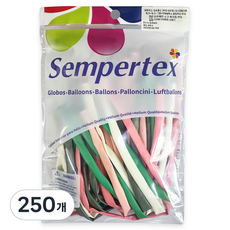 셈퍼텍스 요술풍선 260S, 랜덤발송(화이트, 파스텔메이트 핑크, 핑크, 그린, 유칼립투스), 250개