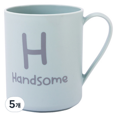 Mondspot 字母彩色手柄浴室漱口杯, 藍色, 5個