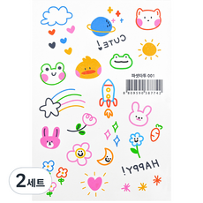 파셋 타투스티커 16종 세트, 파셋타투 001, 2세트