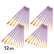 크블랑스 모던 수채화 아크릴 브러쉬 세트 펄 퍼플, 12세트, 10종