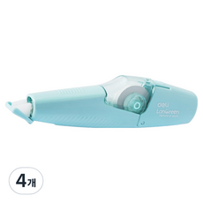 델리 LONGREEN 펜타입 수정테이프 5mm x 6m, 블루, 4개