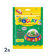 AMOS 阿摩司 50g 超輕黏土, 適用年齡三歲以上, 綠色, 2包