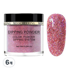 메이브라운 디핑파우더 샤이니 네일글리터 M10203, 6개, 핑크오펄