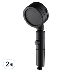 원이네 프리미엄 수압상승 샤워기 세트, 블랙, 2개