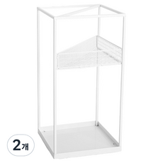 HICKIES 現代方形鋼製咖啡廳賣場大容量雨傘架 R07, 白色, 2個