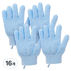 더자카 부드러운 각질케어 샤워 장갑 8 x 19 x 12 cm, 블루, 16개, 1개입
