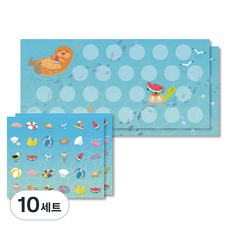 멜로우 칭찬스티커 수달의 바캉스 스티커판 26칸 + 스티커 30p, 혼합 색상, 10세트