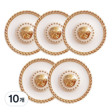 동대문단추왕 파트너에폭 단추 18mm, 화이트G, 10개