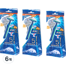 JINI U 雙層刀片拋棄式刮鬍刀, 6個, 5入