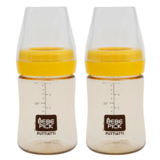 PPSU奶瓶, 無奶嘴, 黃色, 150ml, 2個