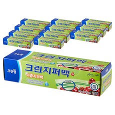 크린랩 크린 이중지퍼백 대형, 대(L), 20개입, 12개