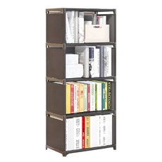 簡易組裝書櫃架 DIY組裝 防水耐用 加粗鋼管, 墨黑色, 30 x 40 x 120cm, 5層