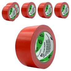신흥 국산 대용량 라바 청면테이프 48mm x 25M 빨강, 6개