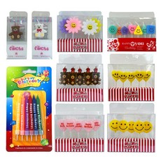 Mii Mii Party 感性微笑彩虹生日派對蛋糕蠟燭9件組, 1套, 混合色