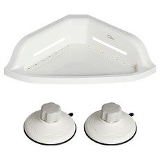 Changsin Living 昌信生活 強力旋鈕吸盤轉角置物架, 白色, 1個